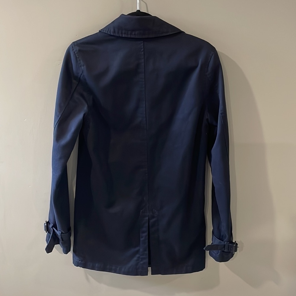 ASOS Trench Coat Navy Blue Size XXS - Picture 2 of 5